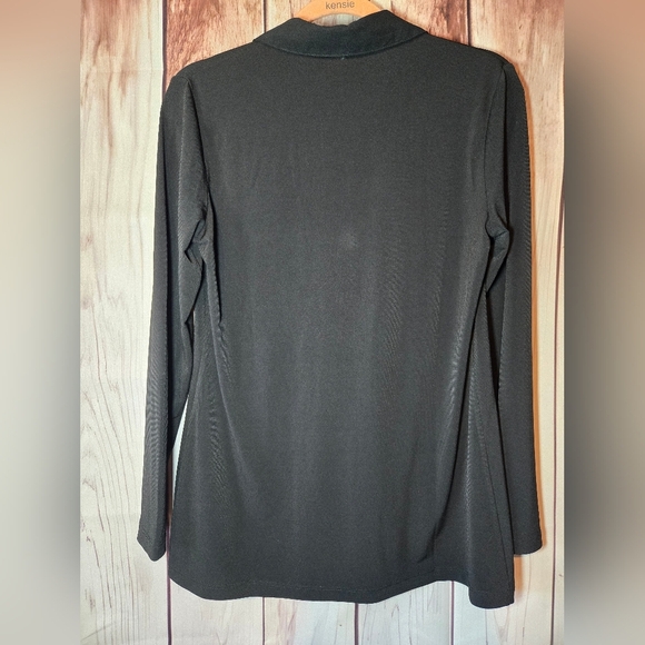 Robert Kitchen Black and Gray Button Down Shirt Sheer Panels Womens Medium - Picture 6 of 6